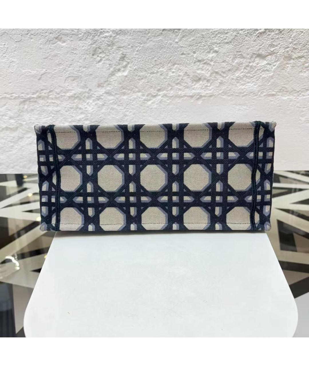 CHRISTIAN DIOR Синяя жаккардовая сумка тоут, фото 5