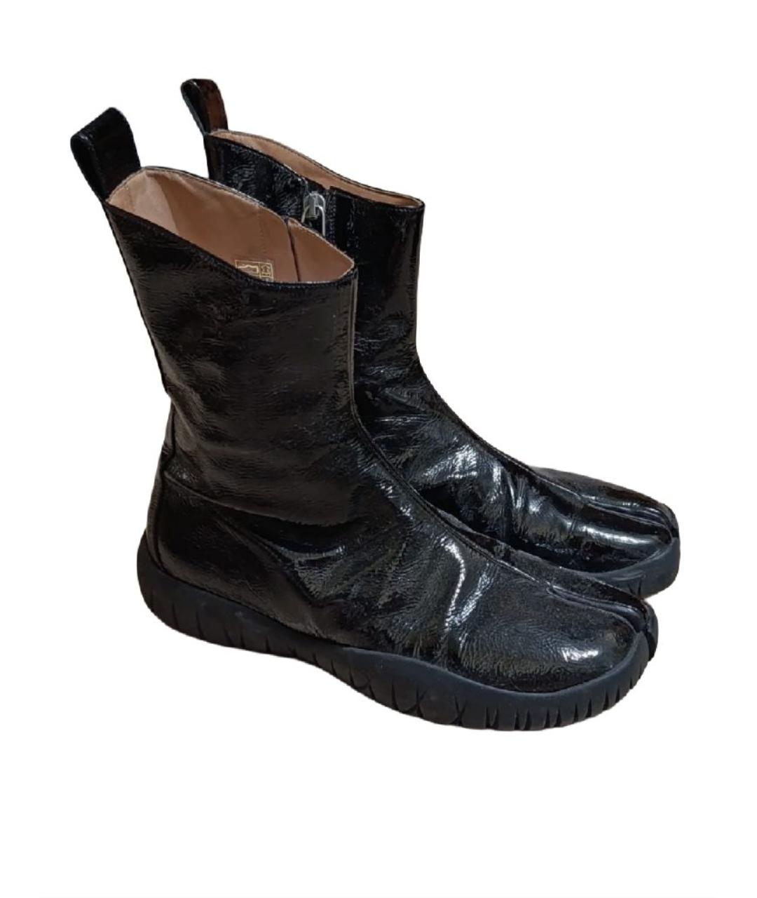 MAISON MARGIELA Черные полусапоги из лакированной кожи, фото 2