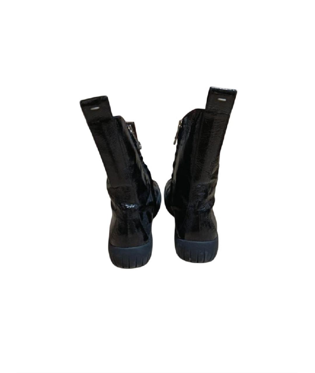 MAISON MARGIELA Черные полусапоги из лакированной кожи, фото 5