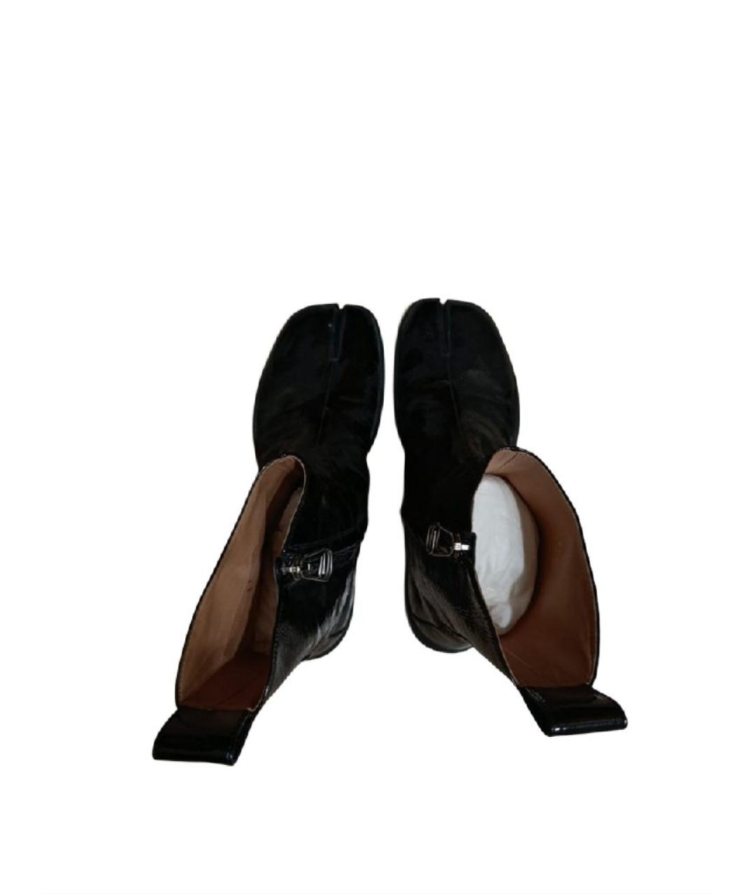 MAISON MARGIELA Черные полусапоги из лакированной кожи, фото 4