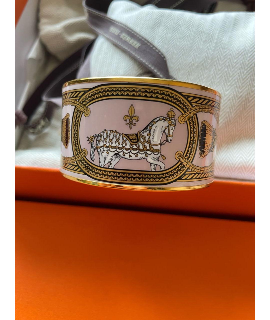 HERMES Розовый металлический браслет, фото 5