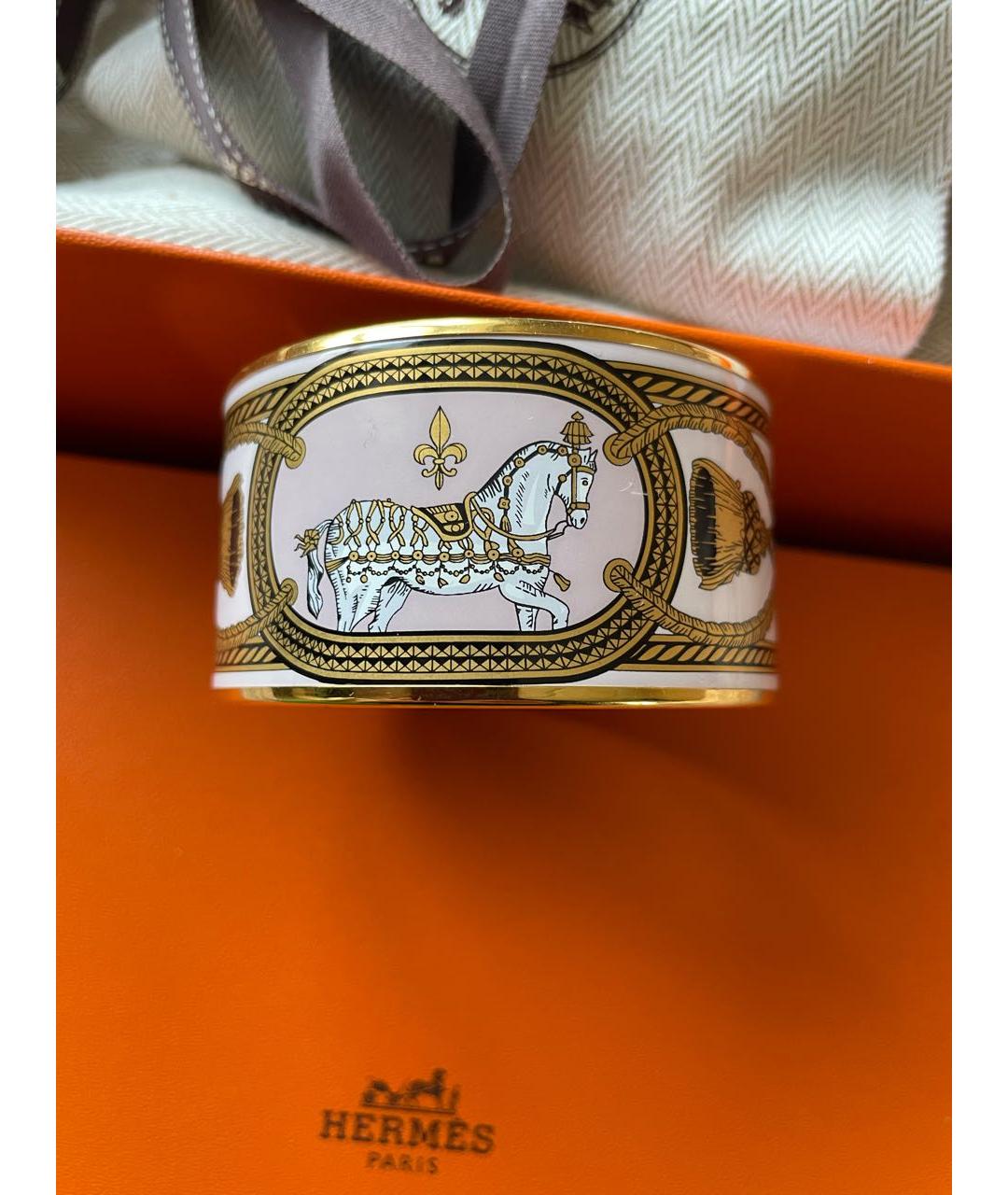 HERMES Розовый металлический браслет, фото 4