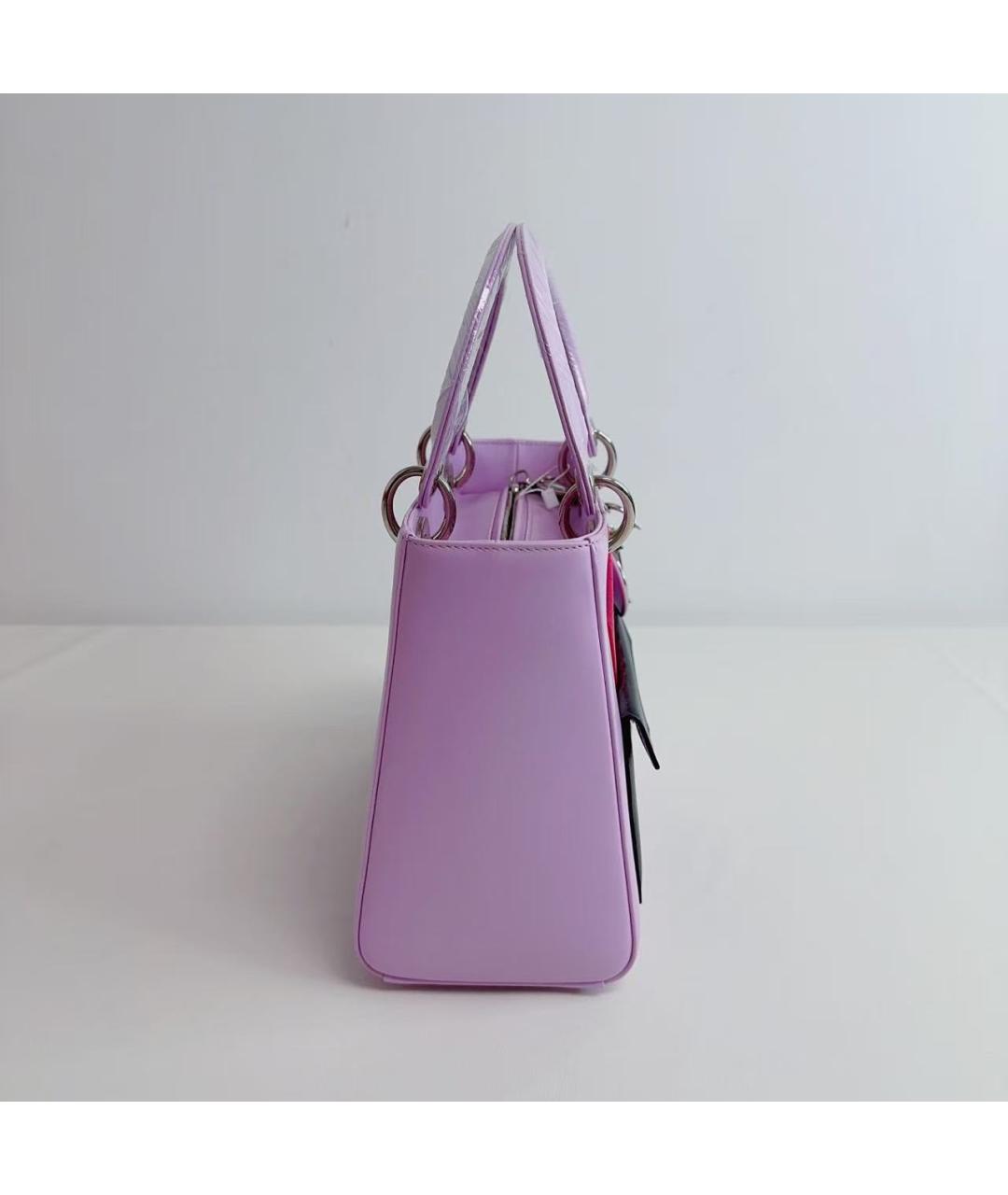 CHRISTIAN DIOR Фиолетовая кожаная сумка через плечо, фото 3