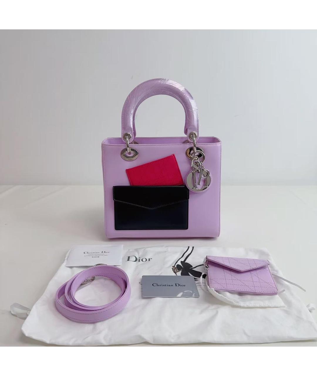 CHRISTIAN DIOR Фиолетовая кожаная сумка через плечо, фото 7