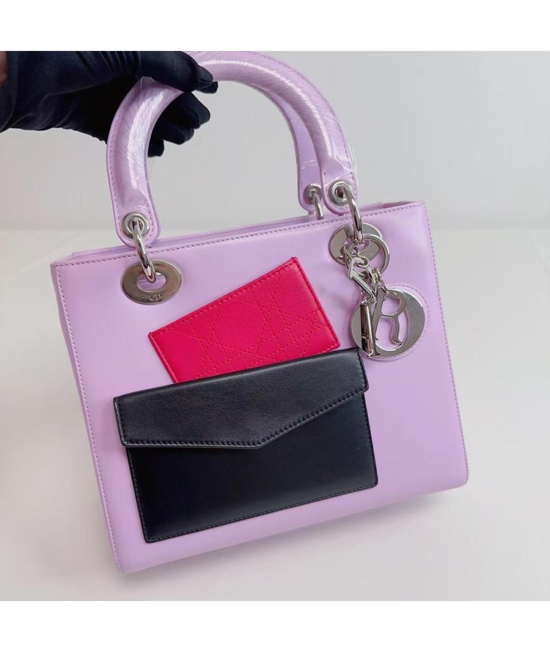 CHRISTIAN DIOR Фиолетовая кожаная сумка через плечо, фото 4