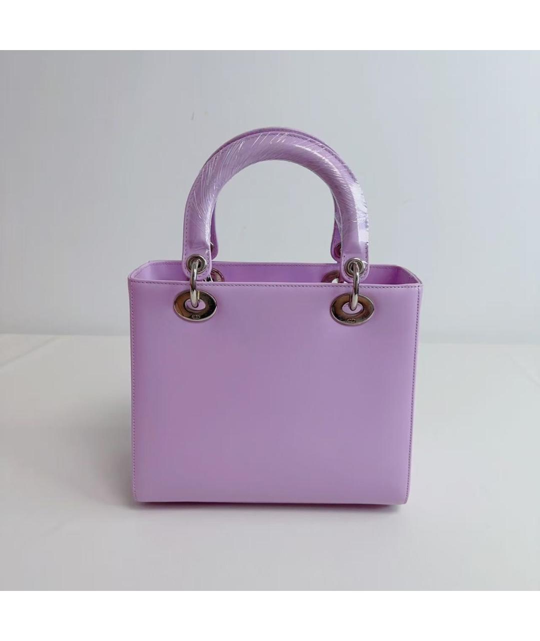 CHRISTIAN DIOR Фиолетовая кожаная сумка через плечо, фото 2