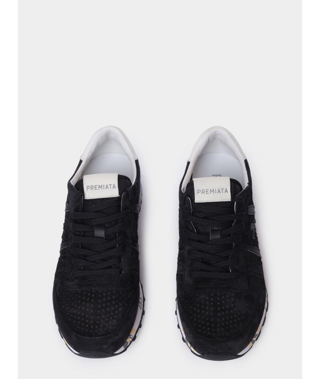 PREMIATA Черные замшевые низкие кроссовки / кеды, фото 3