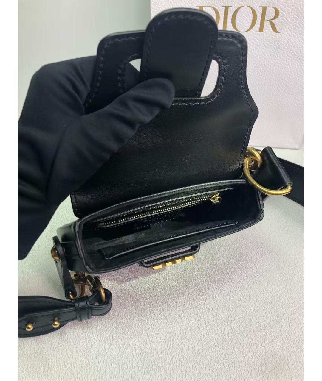 CHRISTIAN DIOR Черная кожаная сумка через плечо, фото 5