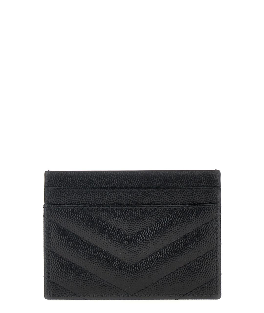 SAINT LAURENT Черный кожаный кардхолдер, фото 2