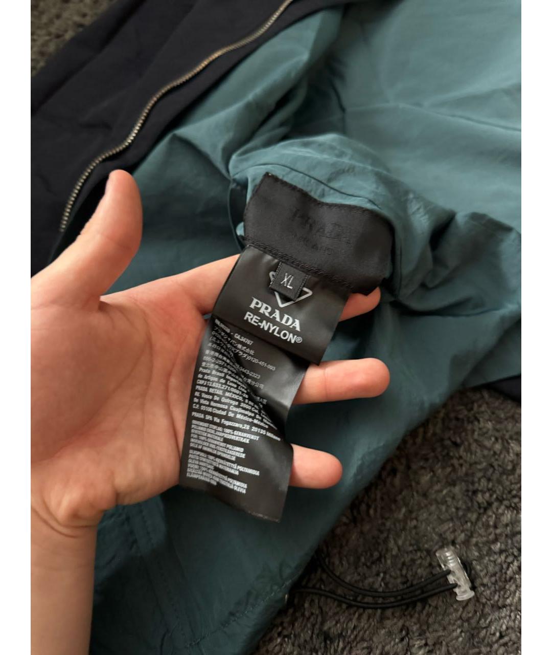 PRADA Синяя полиэстеровая куртка, фото 5