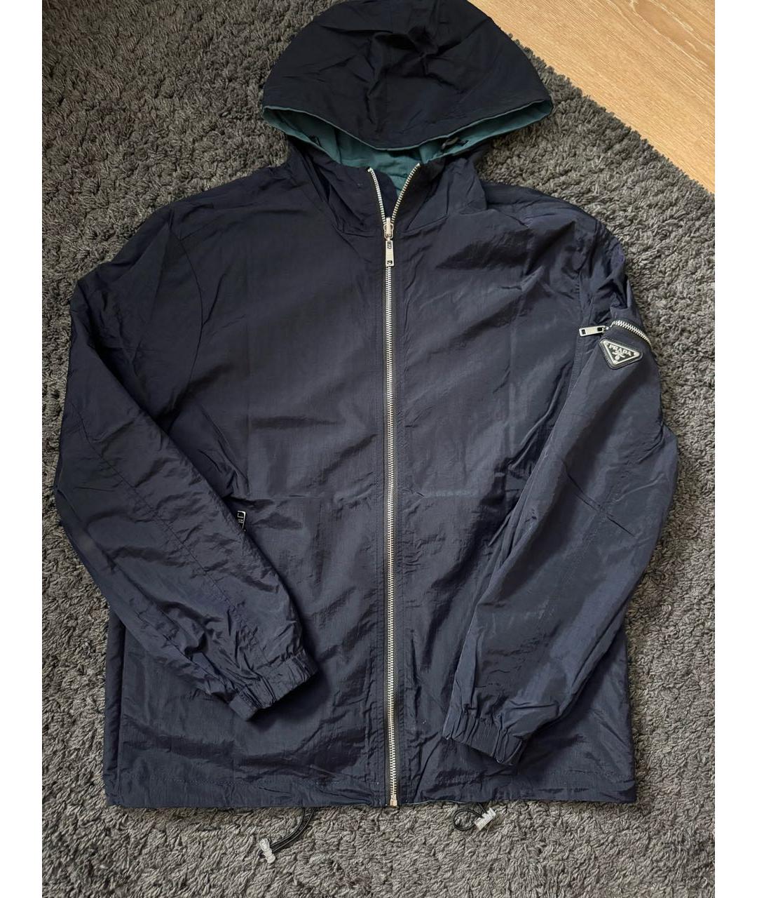 PRADA Синяя полиэстеровая куртка, фото 6