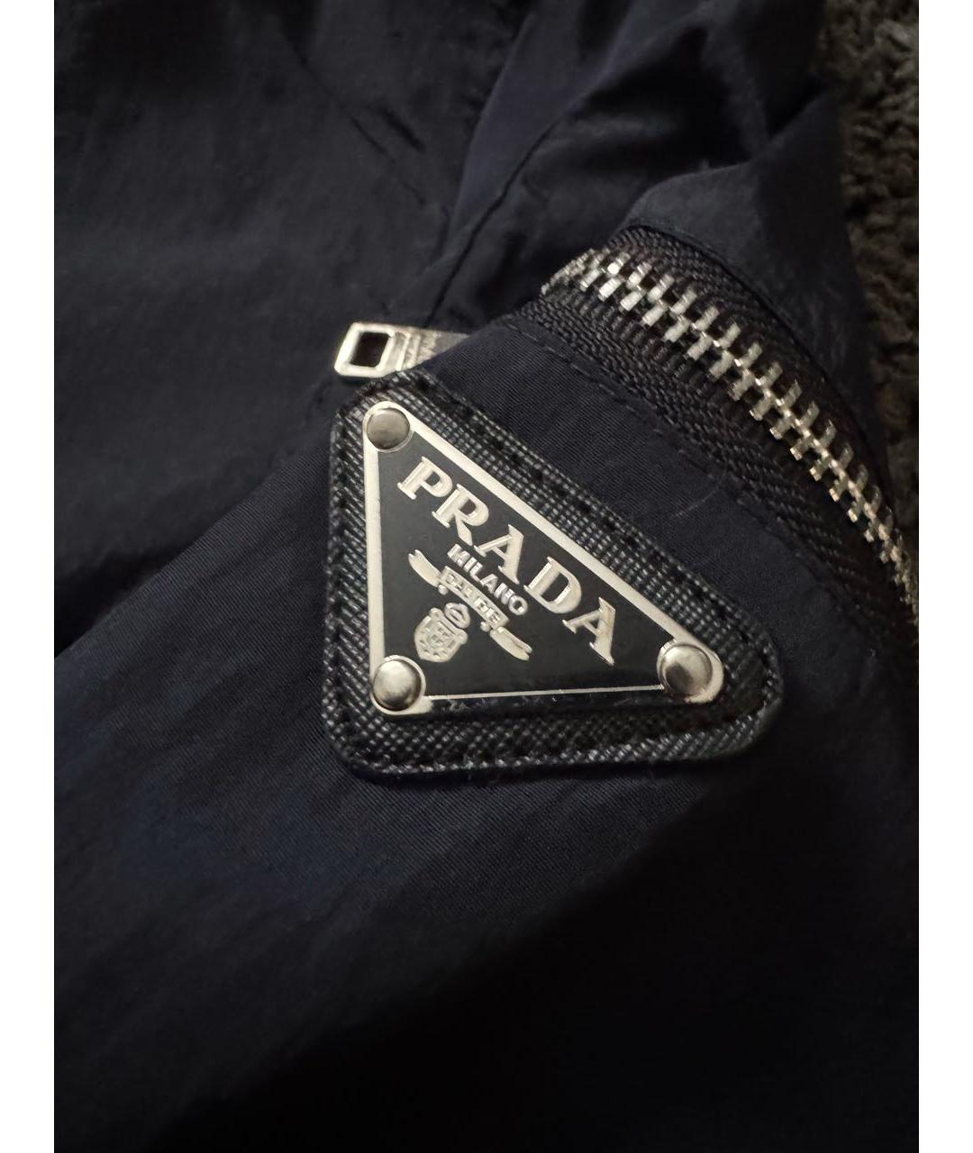 PRADA Синяя полиэстеровая куртка, фото 4