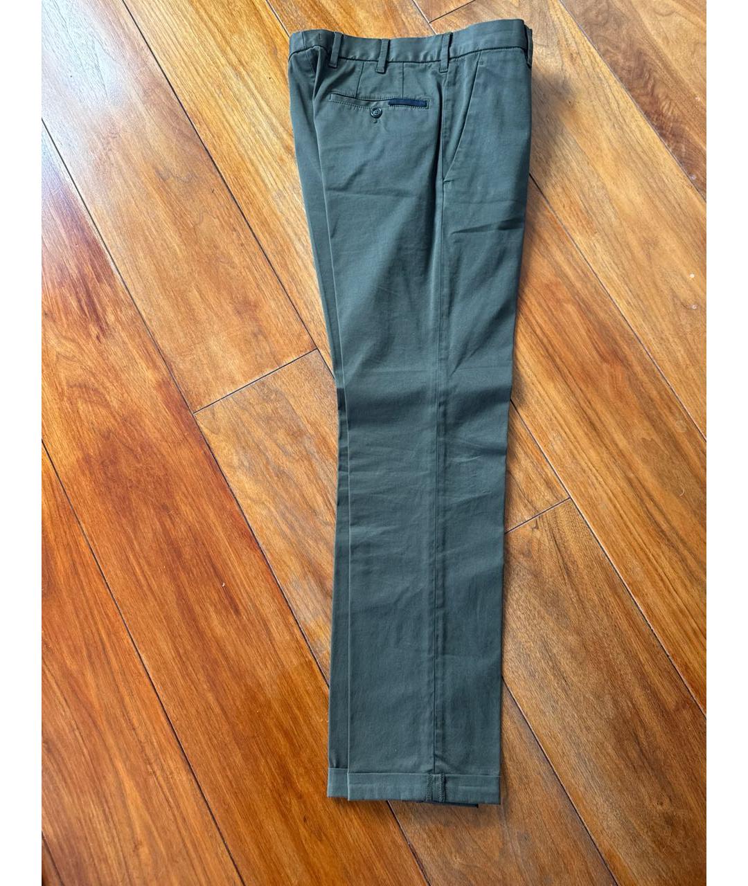 PRADA Хаки хлопковые брюки чинос, фото 2