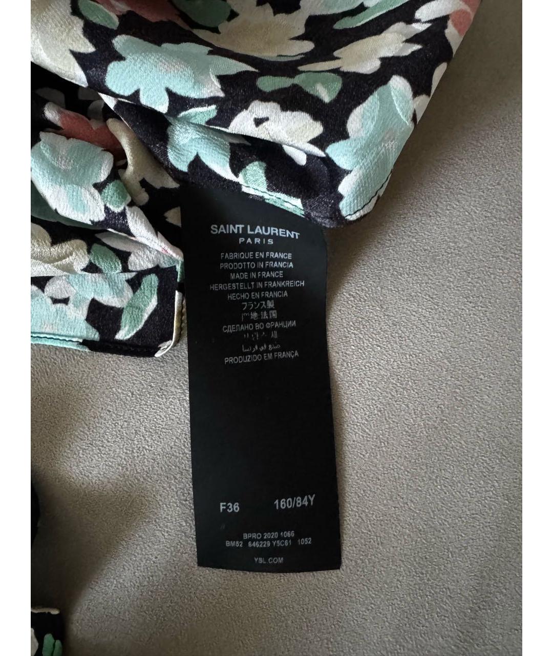 SAINT LAURENT Мульти шелковая блузы, фото 4