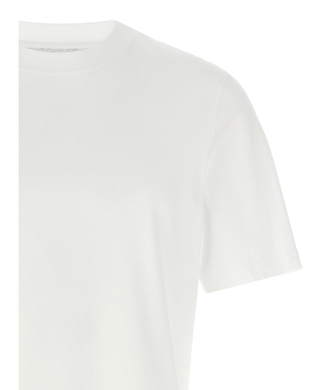 BRUNELLO CUCINELLI Белая хлопковая футболка, фото 3
