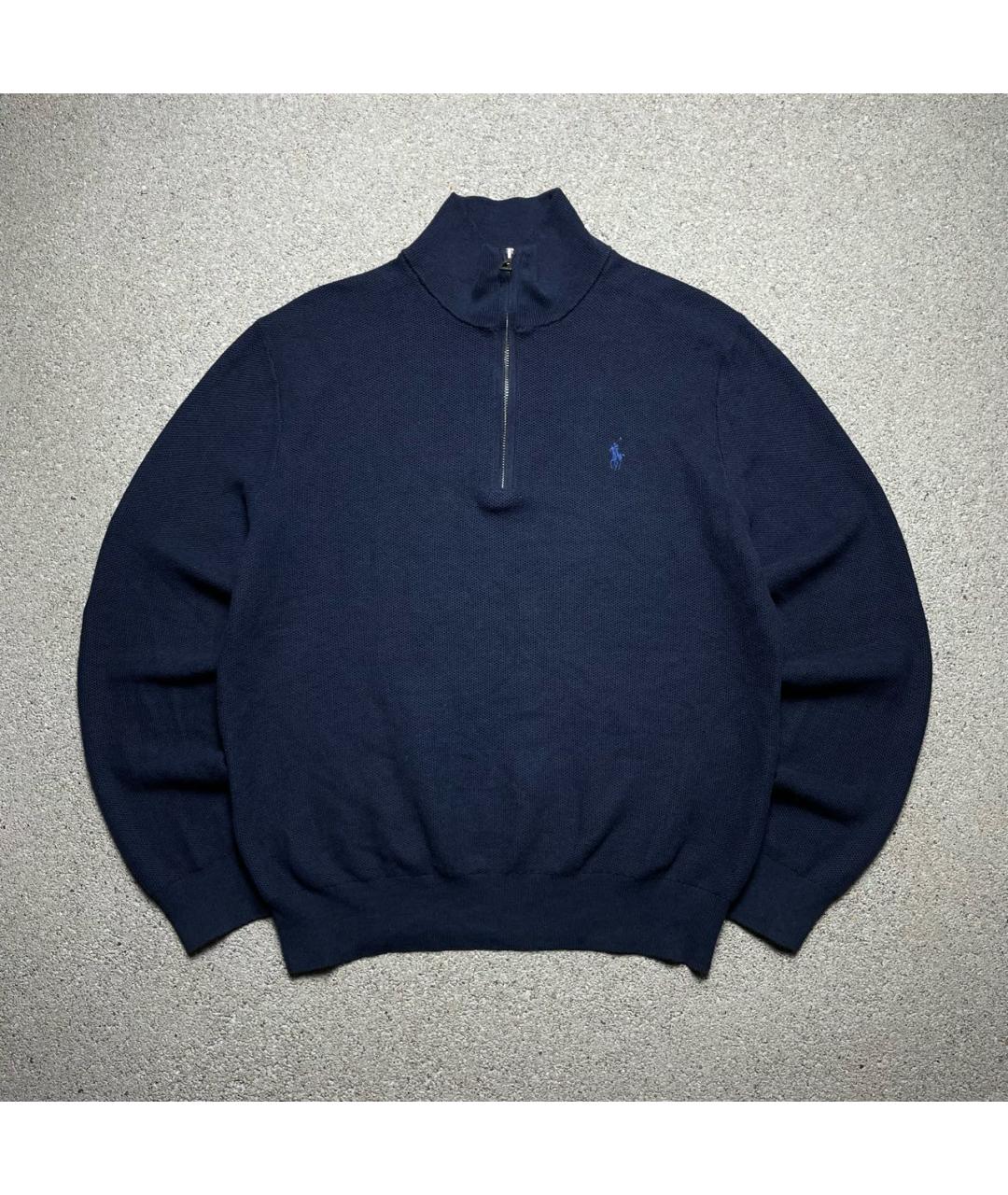 POLO RALPH LAUREN Темно-синий хлопковый джемпер / свитер, фото 2