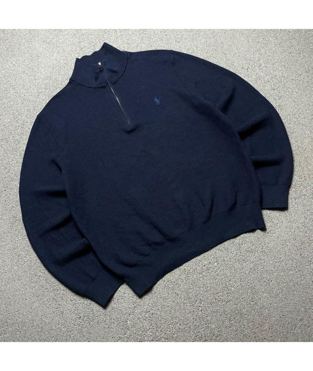 POLO RALPH LAUREN Темно-синий хлопковый джемпер / свитер, фото 4