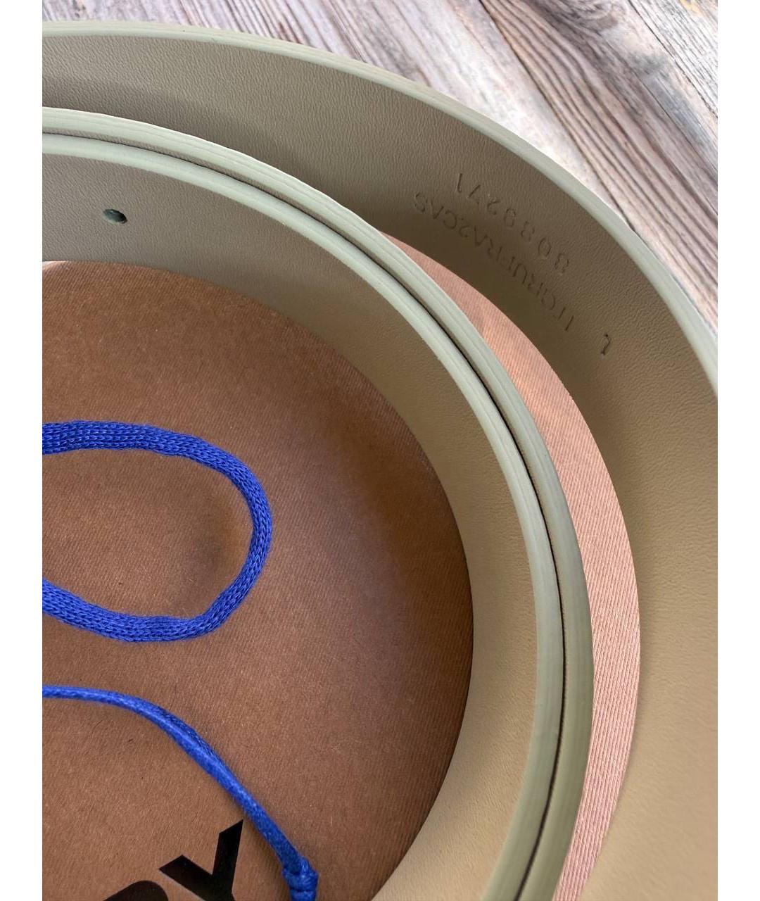 BURBERRY Бежевый кожаный ремень, фото 6