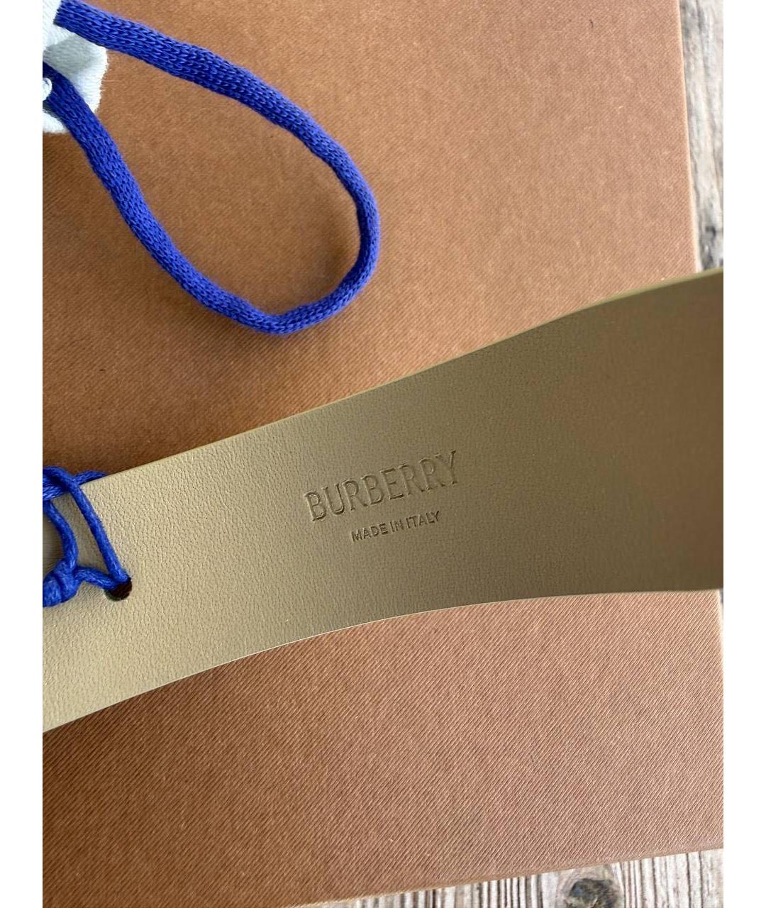 BURBERRY Бежевый кожаный ремень, фото 2