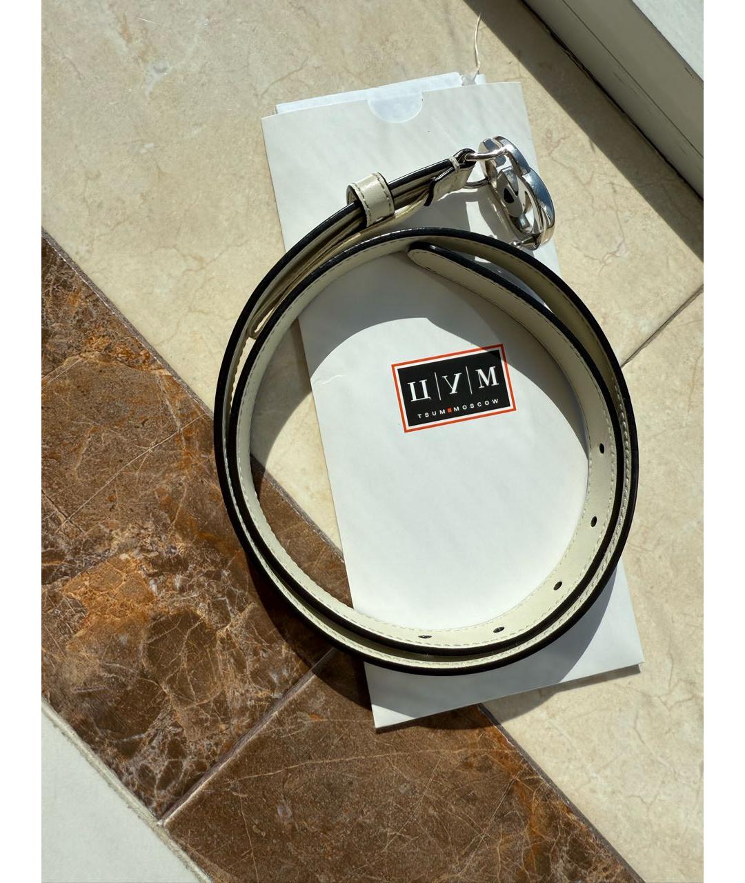 GUCCI Бежевый кожаный ремень, фото 2