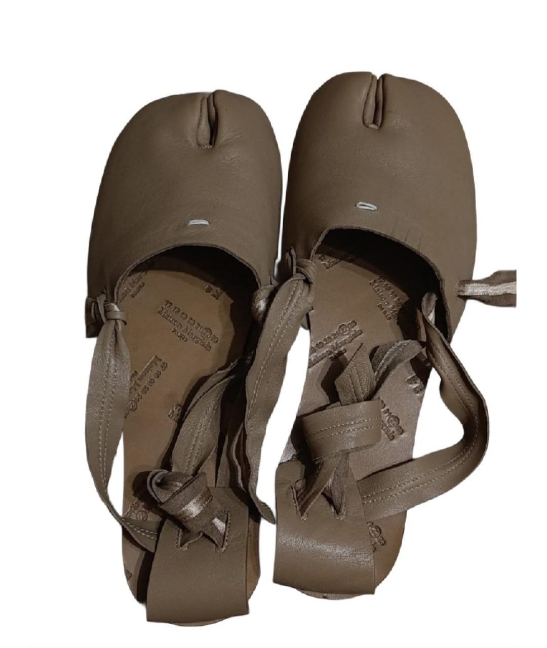 MAISON MARGIELA Коричневые кожаные балетки, фото 3