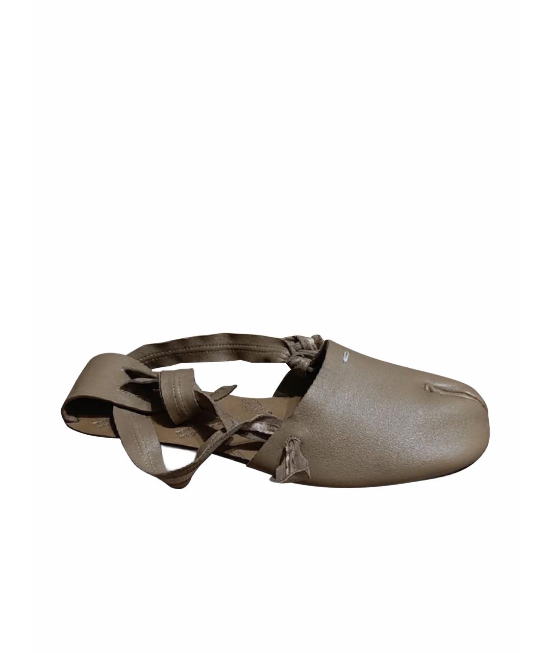 MAISON MARGIELA Коричневые кожаные балетки, фото 1