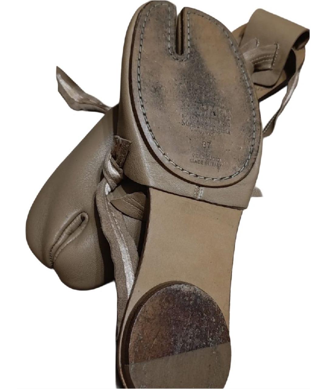 MAISON MARGIELA Коричневые кожаные балетки, фото 6