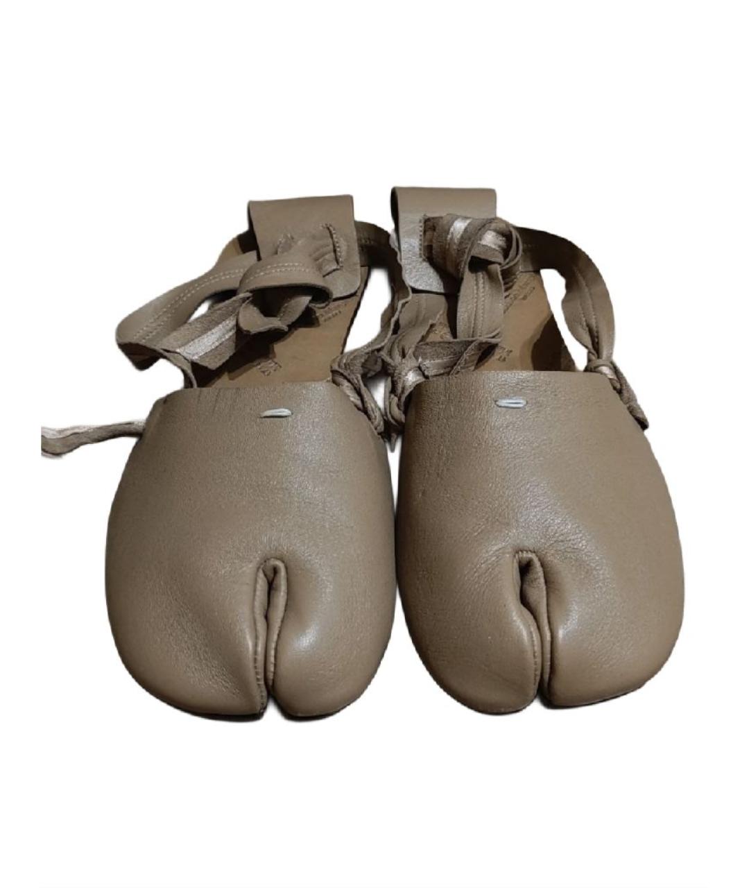 MAISON MARGIELA Коричневые кожаные балетки, фото 2