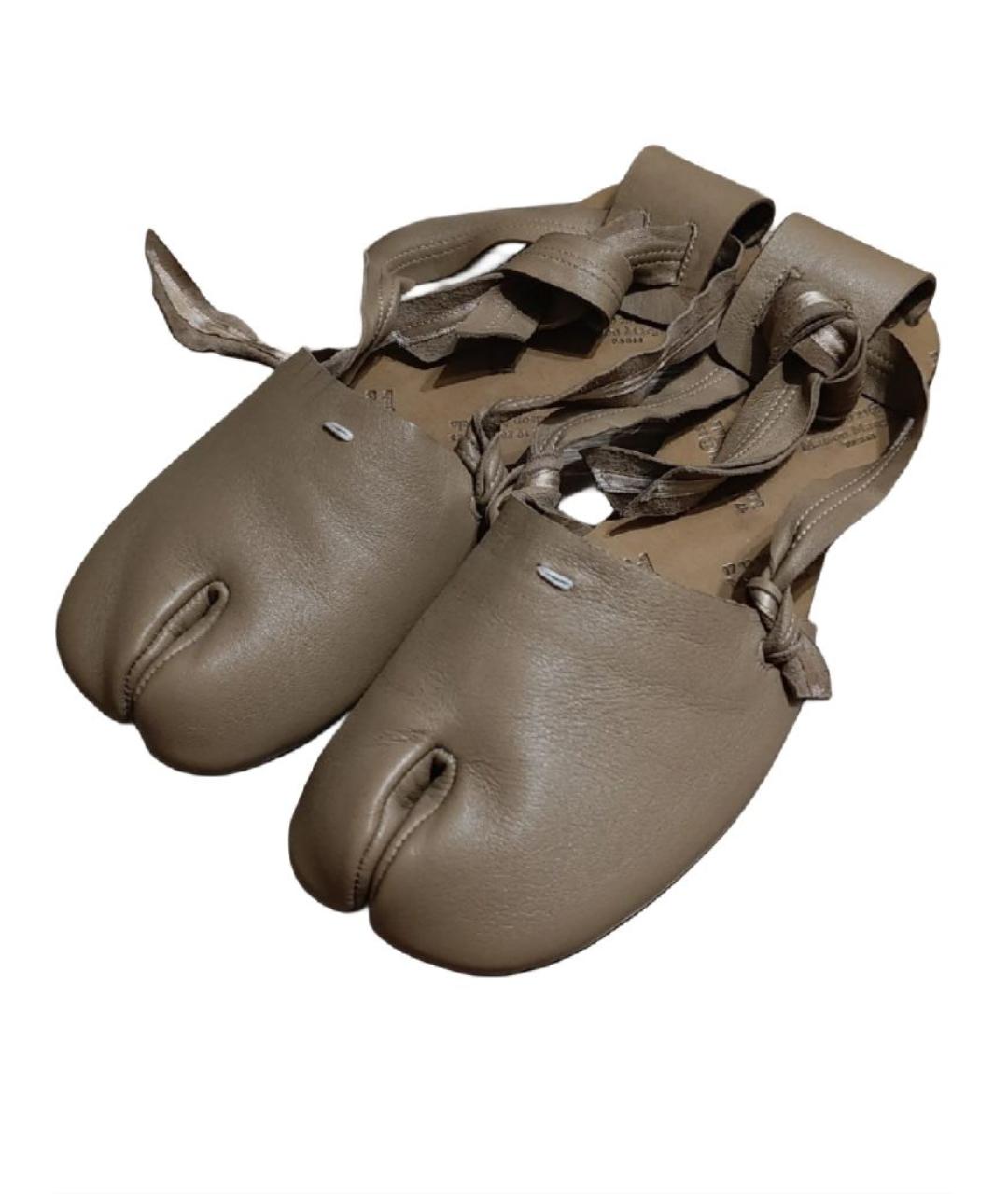 MAISON MARGIELA Коричневые кожаные балетки, фото 5