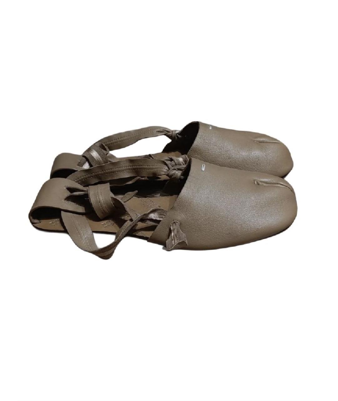 MAISON MARGIELA Коричневые кожаные балетки, фото 9