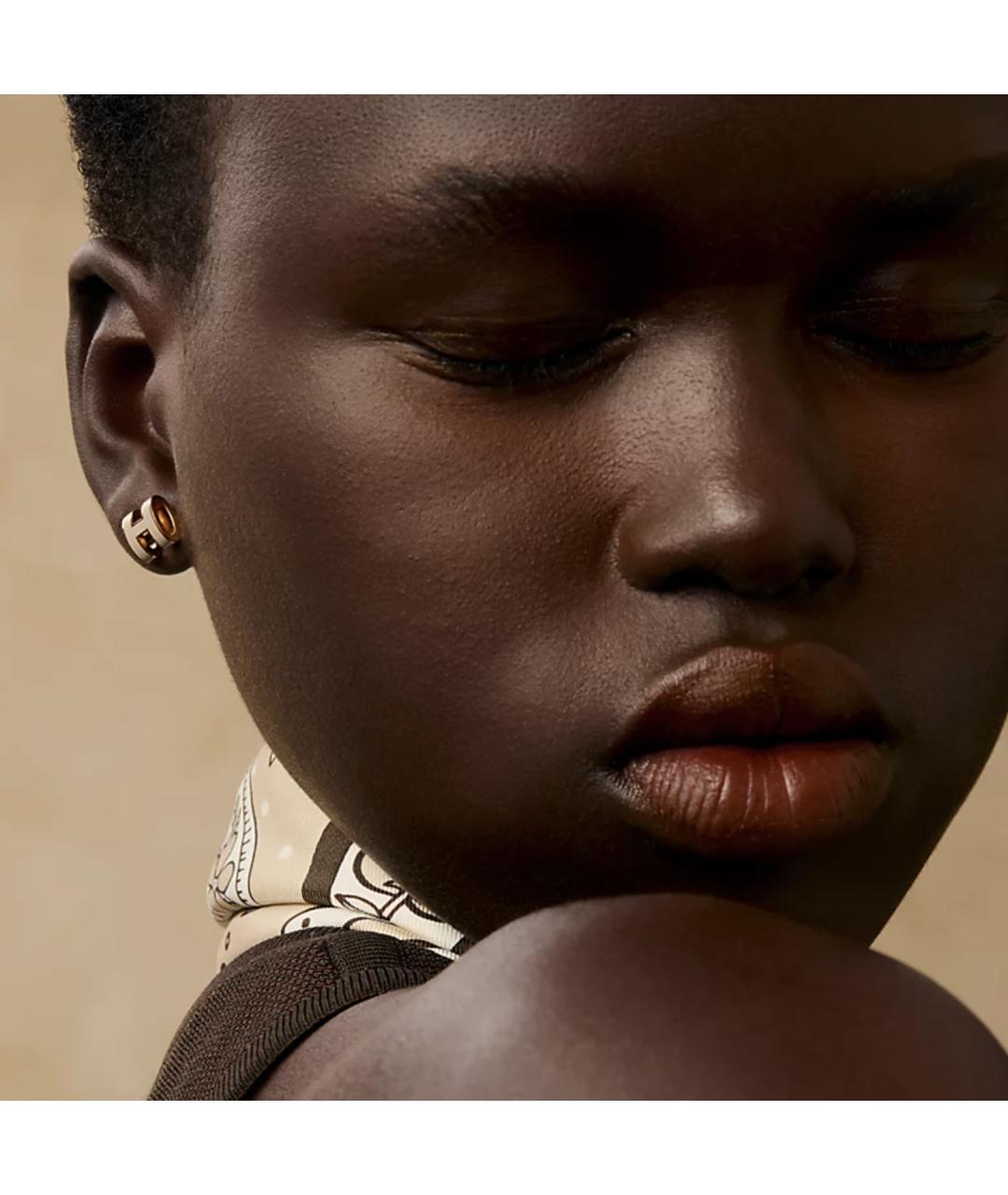 HERMES Серые латунные серьги, фото 2