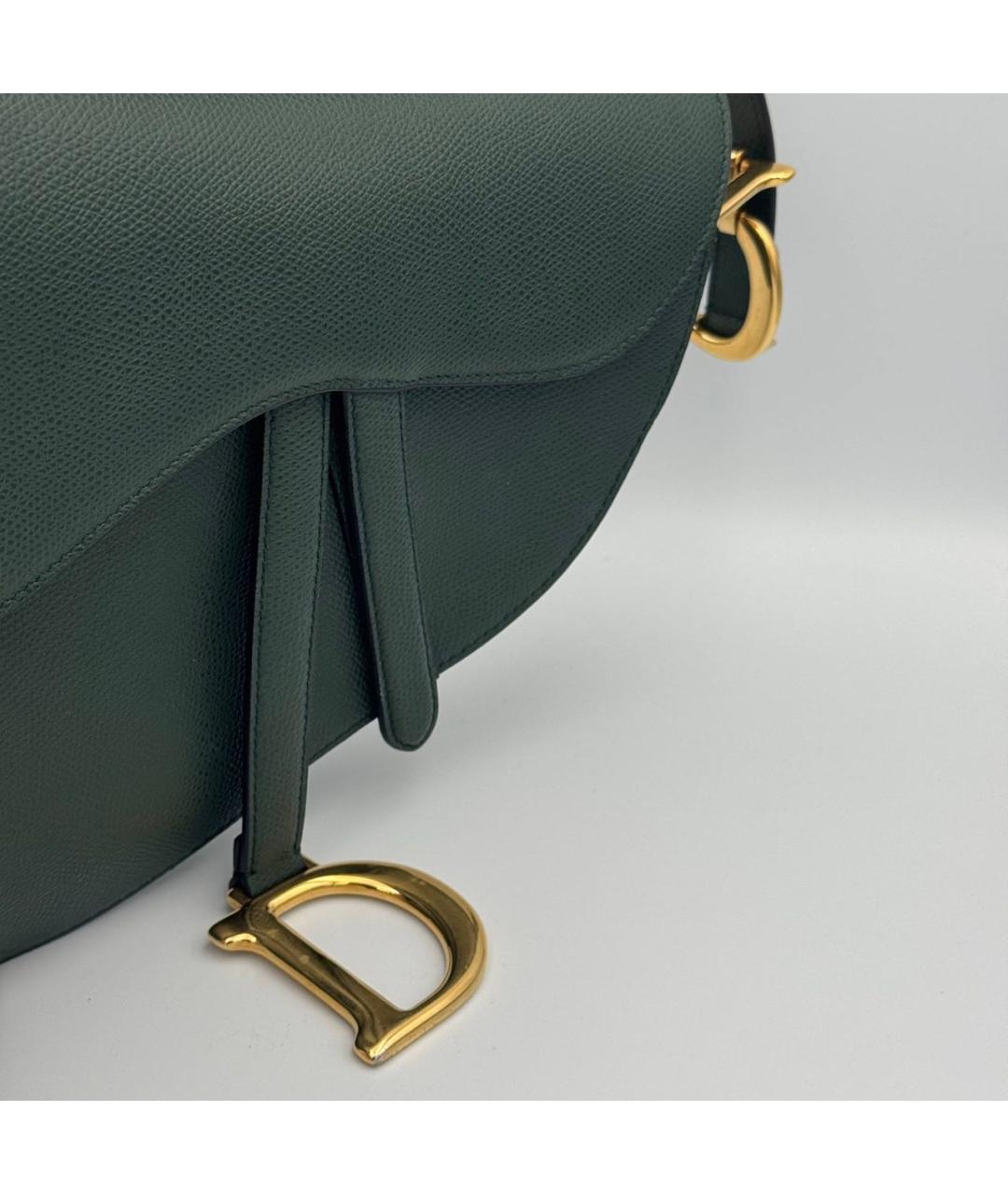 CHRISTIAN DIOR Зеленая кожаная сумка через плечо, фото 2