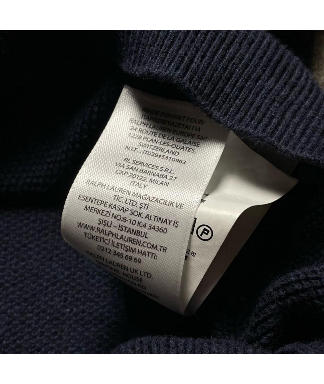 POLO RALPH LAUREN Темно-синий хлопковый джемпер / свитер, фото 7