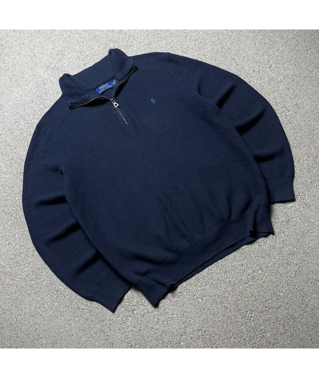 POLO RALPH LAUREN Темно-синий хлопковый джемпер / свитер, фото 3