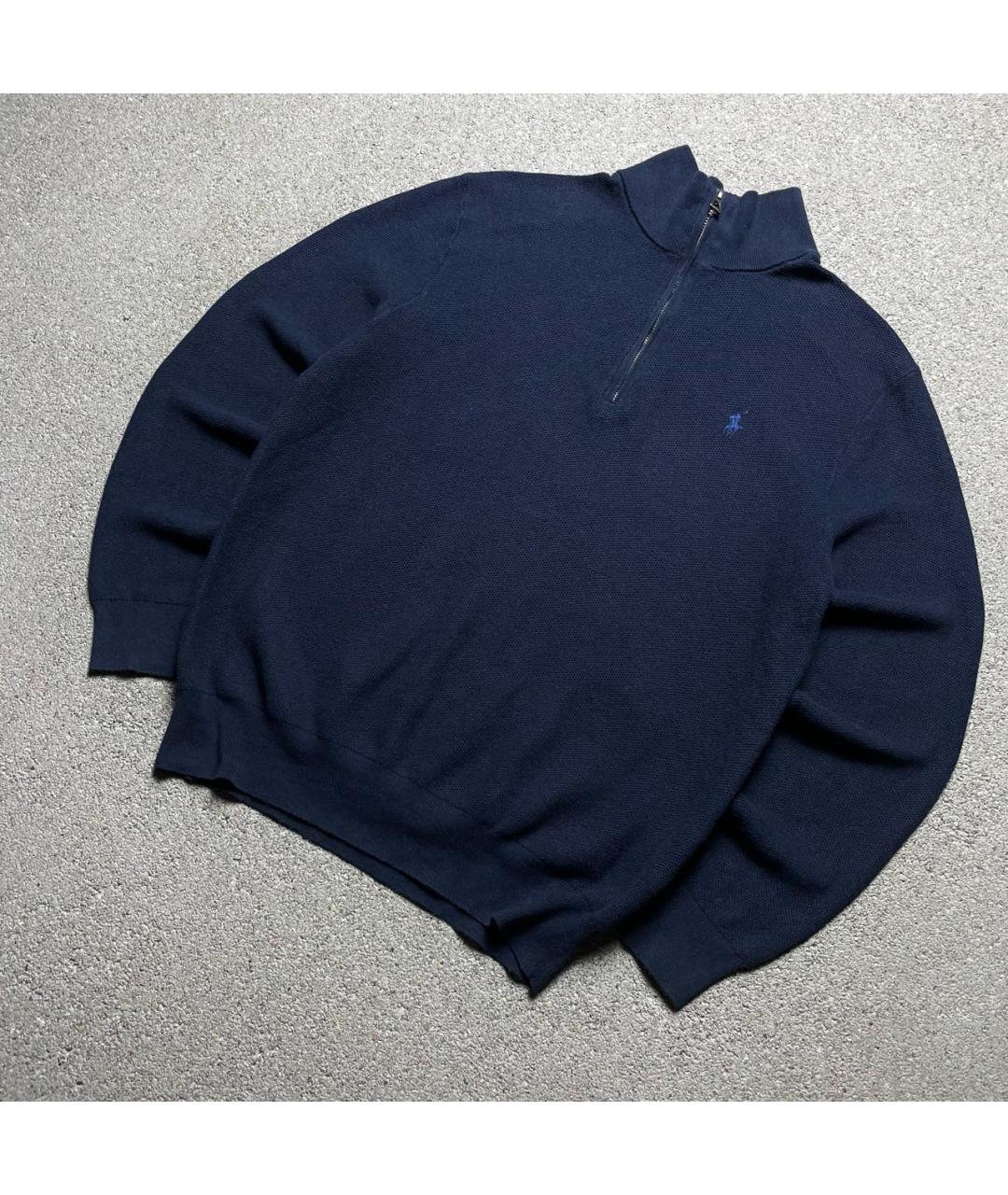 POLO RALPH LAUREN Темно-синий хлопковый джемпер / свитер, фото 4