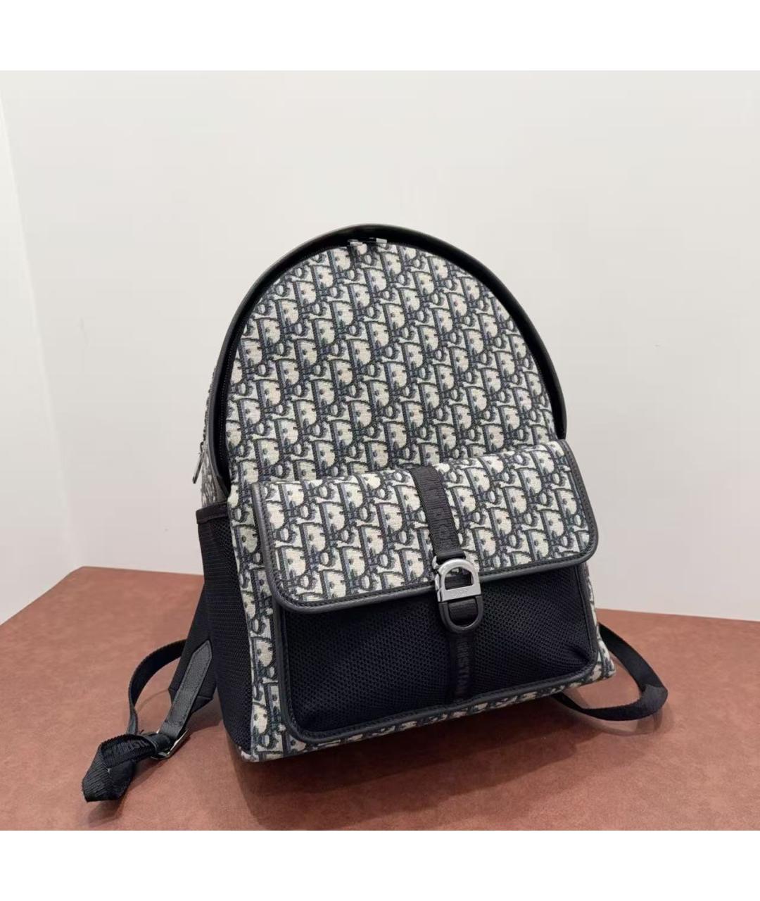 CHRISTIAN DIOR Темно-синий жаккардовый рюкзак, фото 7