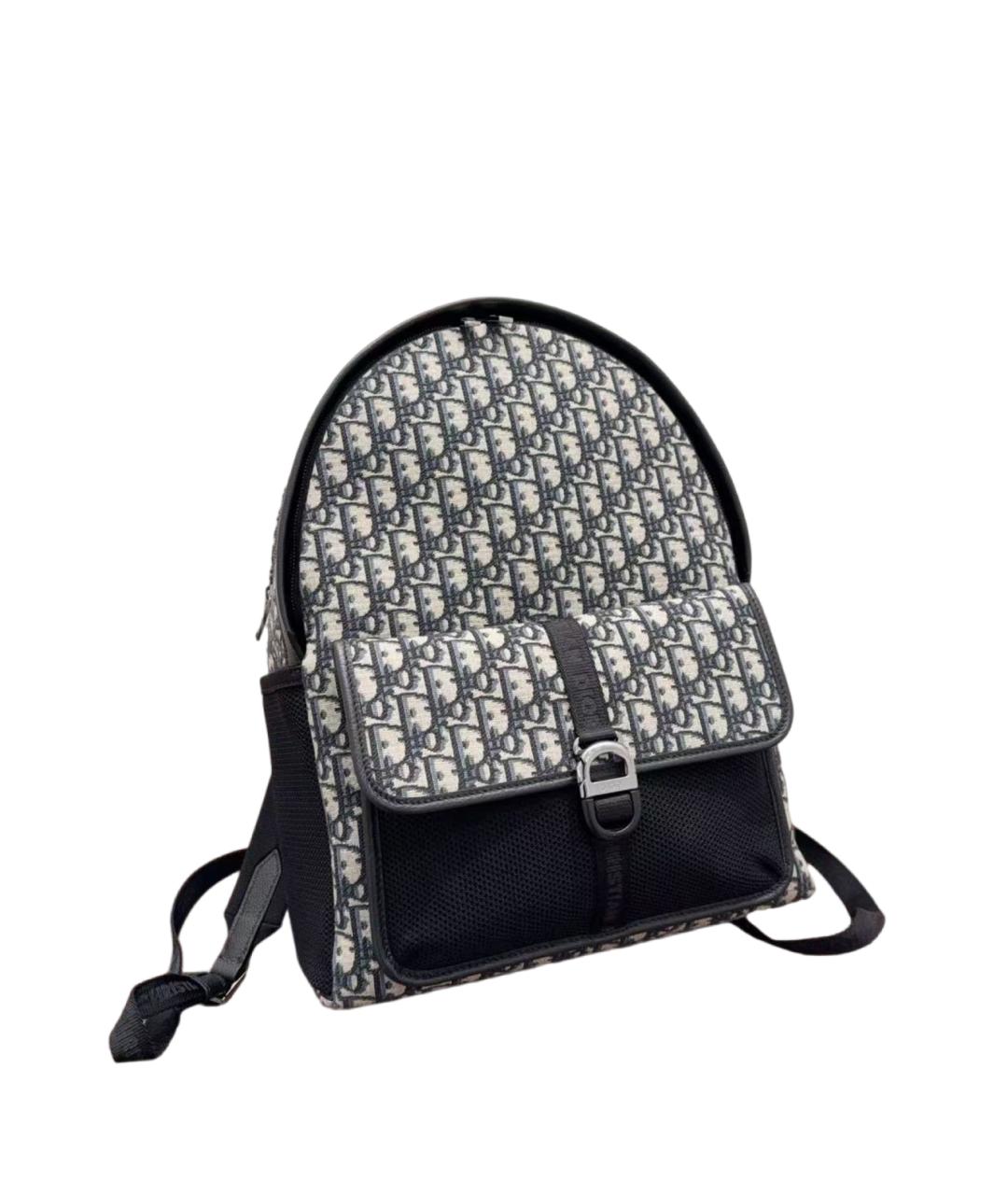CHRISTIAN DIOR Темно-синий жаккардовый рюкзак, фото 2