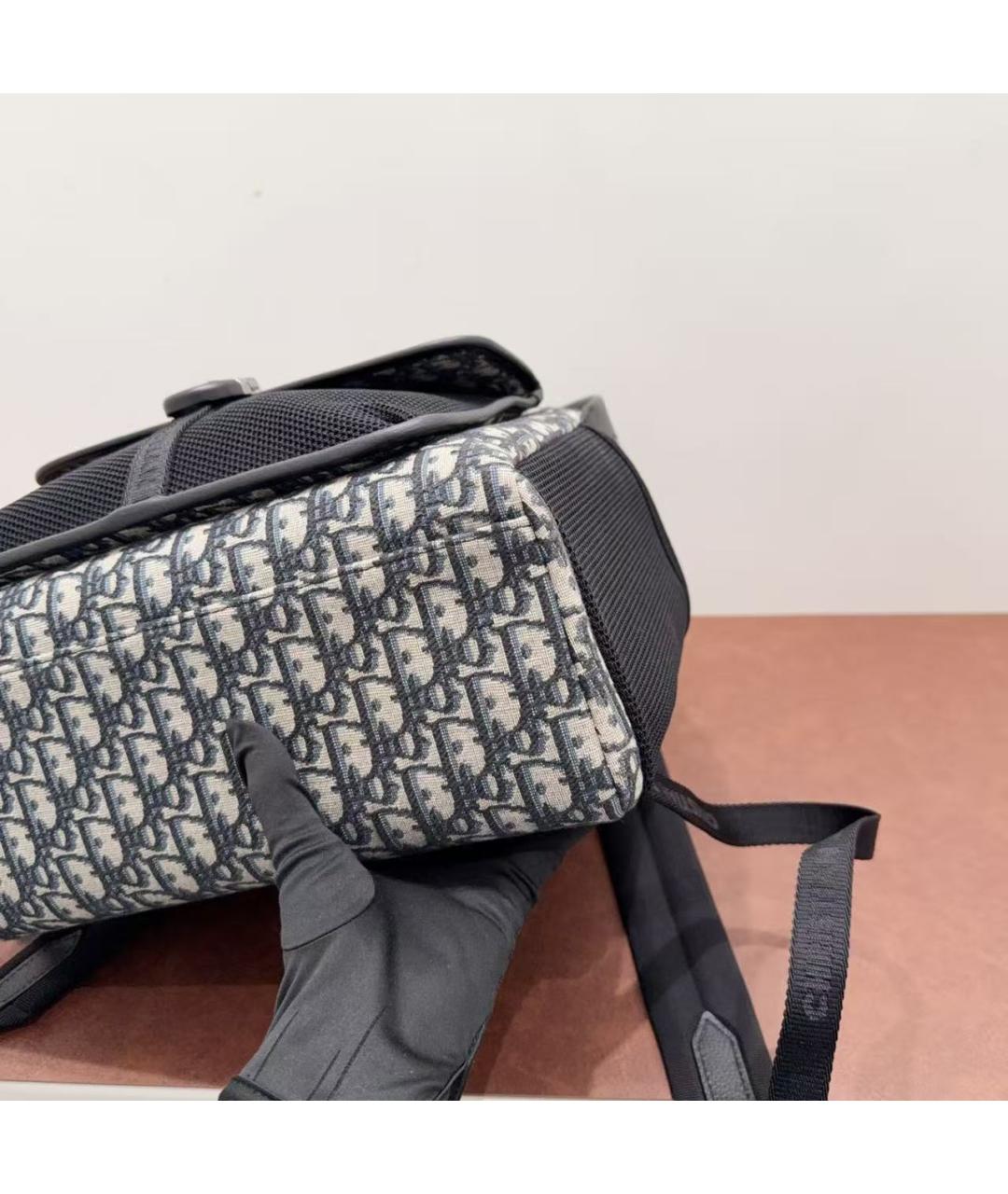 CHRISTIAN DIOR Темно-синий жаккардовый рюкзак, фото 5