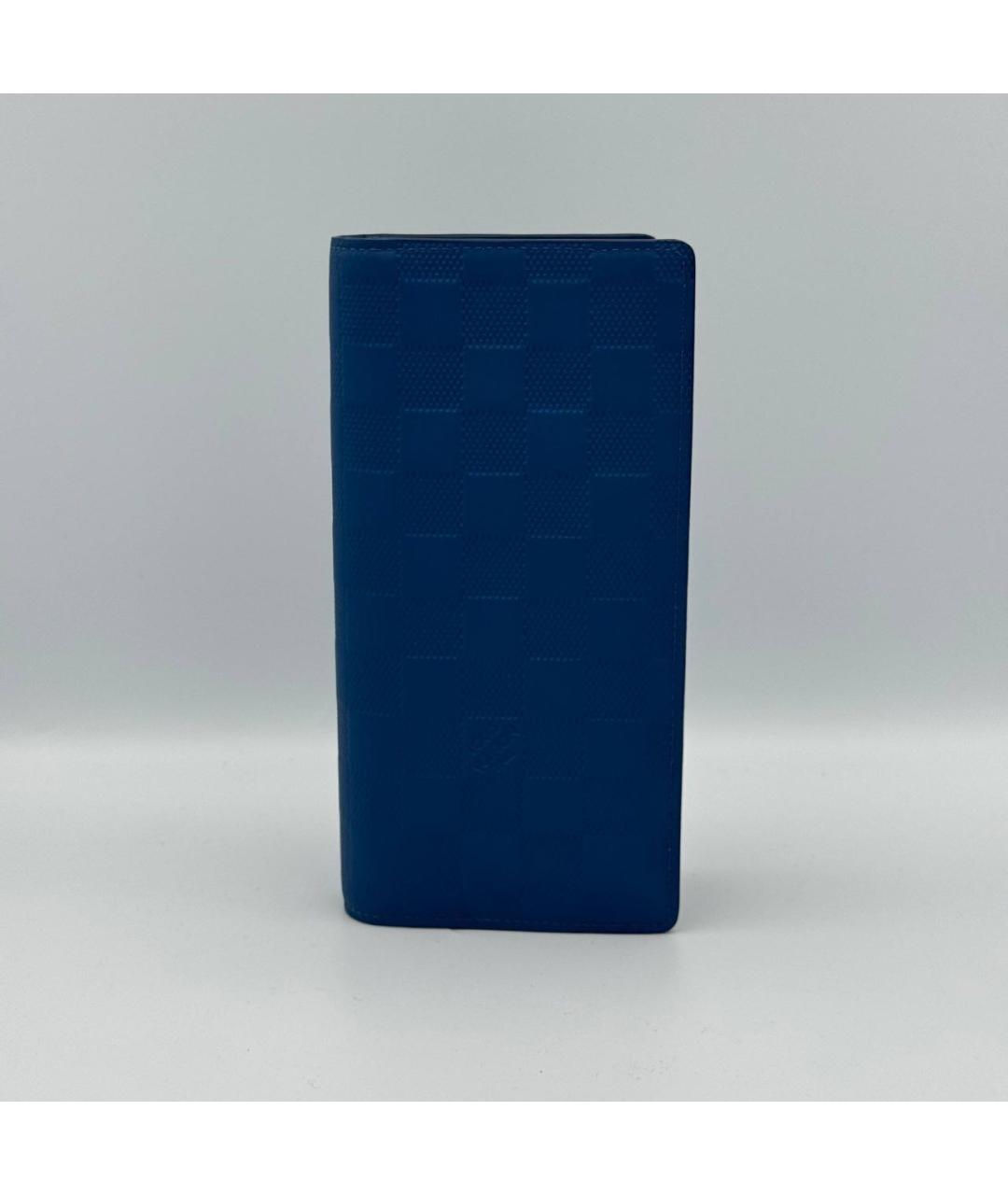 LOUIS VUITTON Синий кожаный кошелек, фото 4