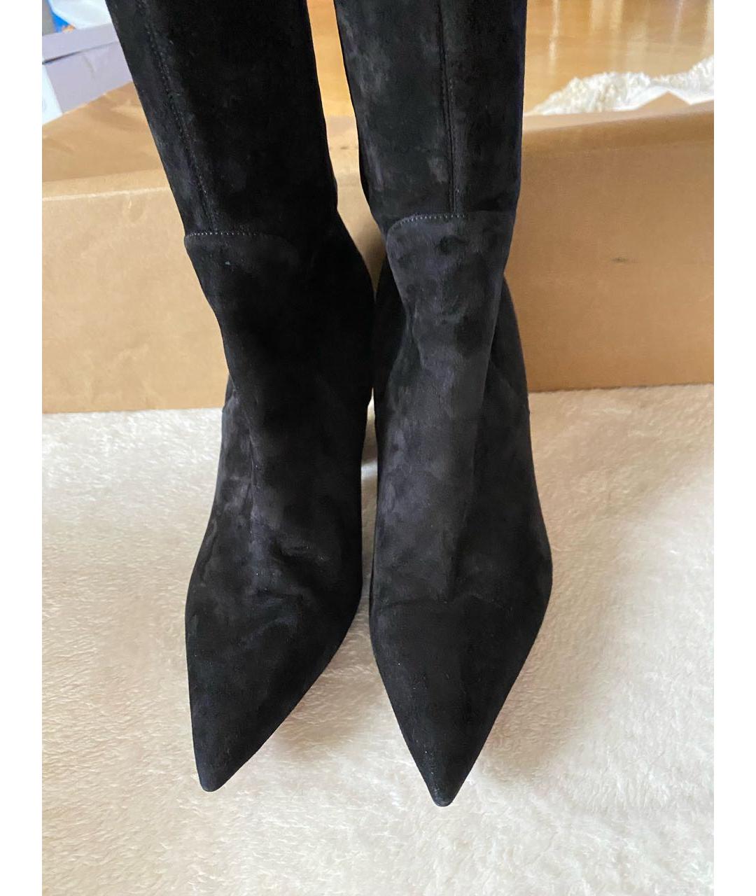HUGO BOSS Черные замшевые ботфорты, фото 2
