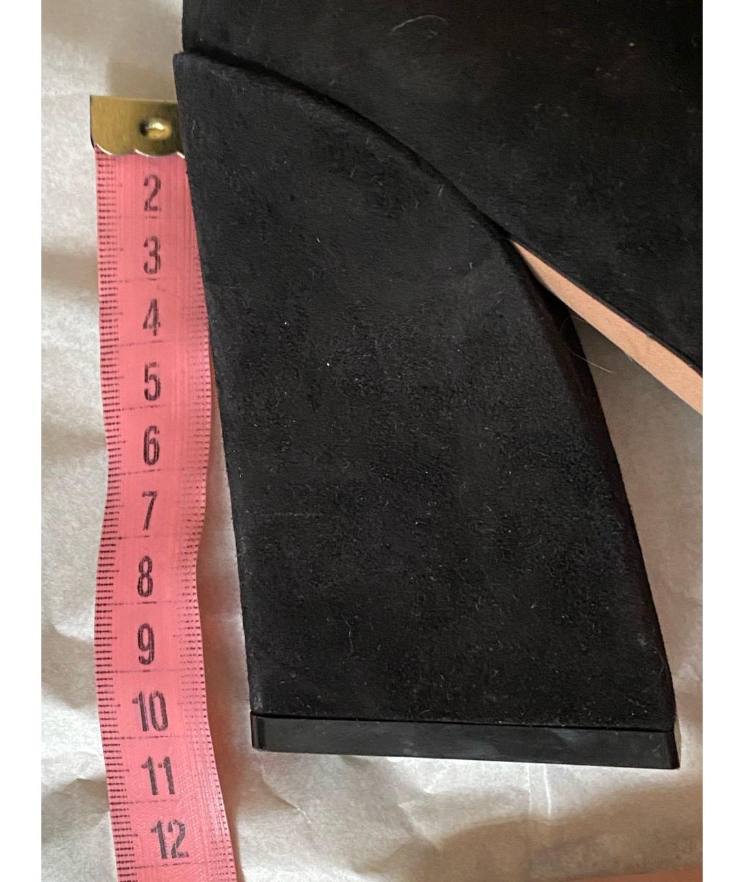 HUGO BOSS Черные замшевые ботфорты, фото 5