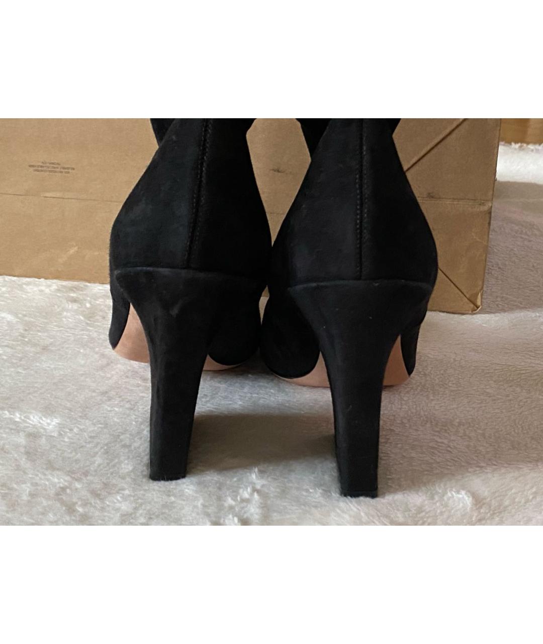 HUGO BOSS Черные замшевые ботфорты, фото 4