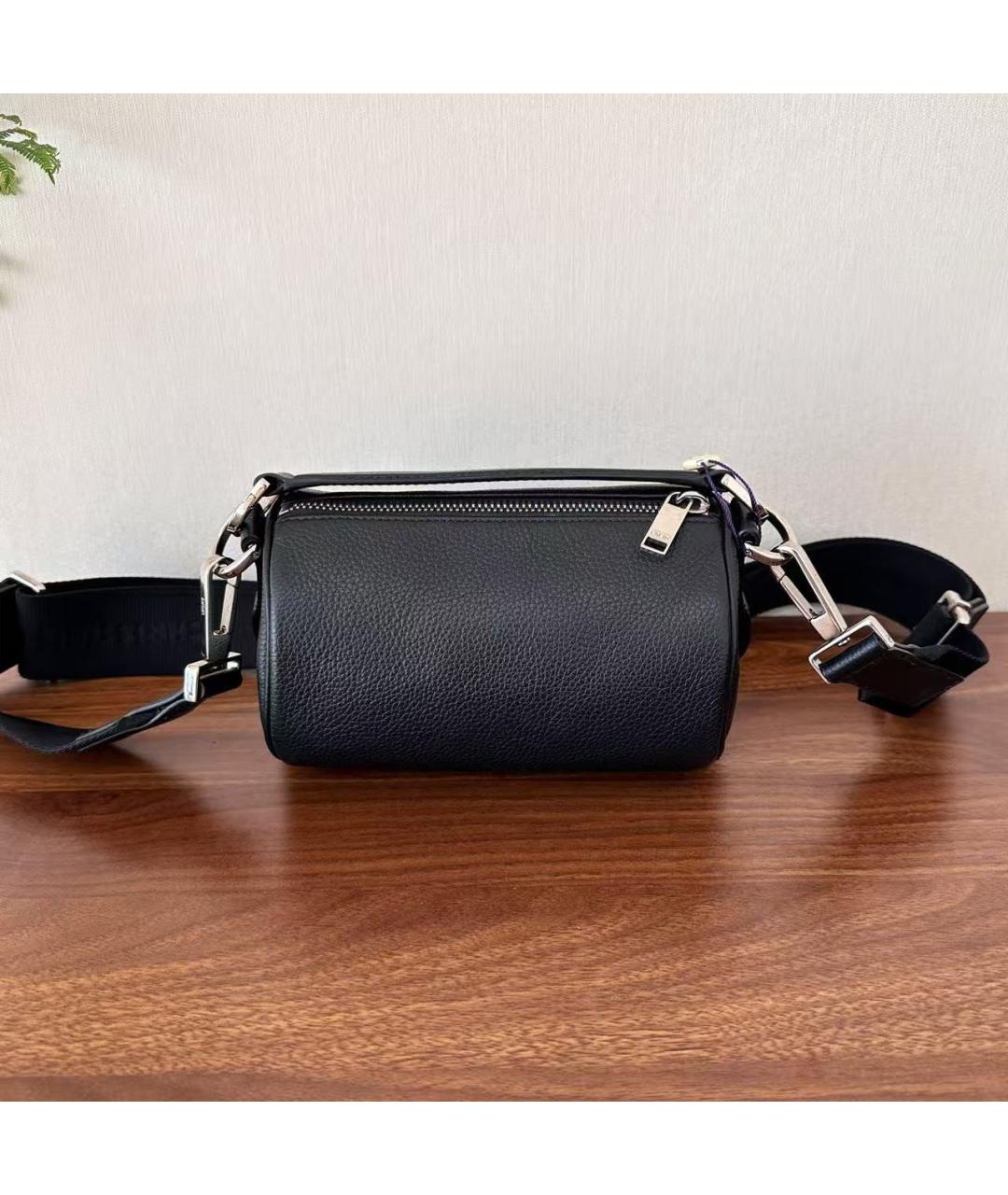 CHRISTIAN DIOR Черная кожаная сумка через плечо, фото 3