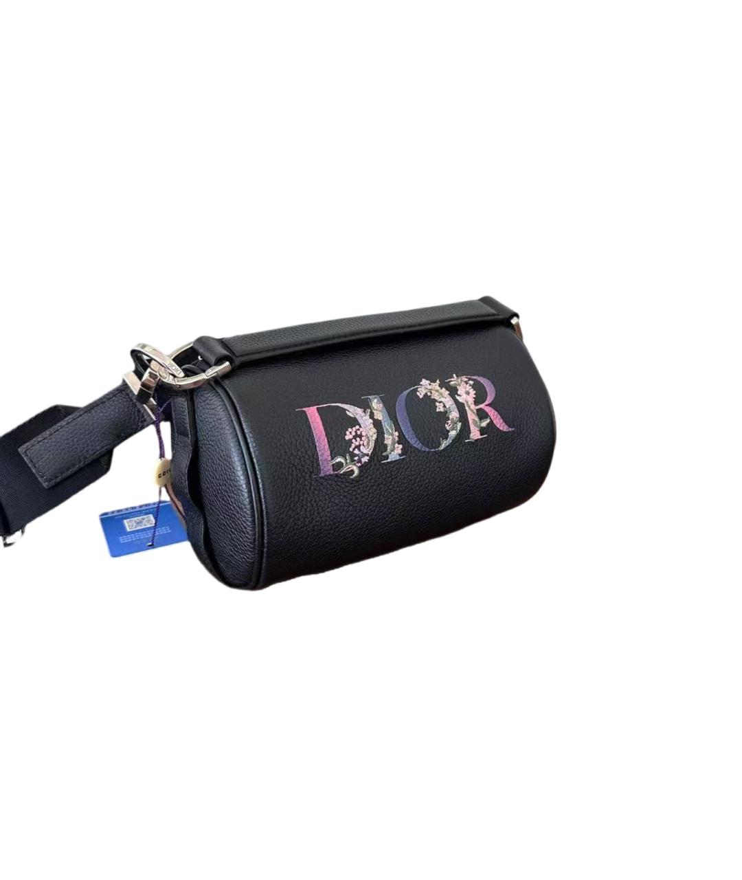 CHRISTIAN DIOR Черная кожаная сумка через плечо, фото 6