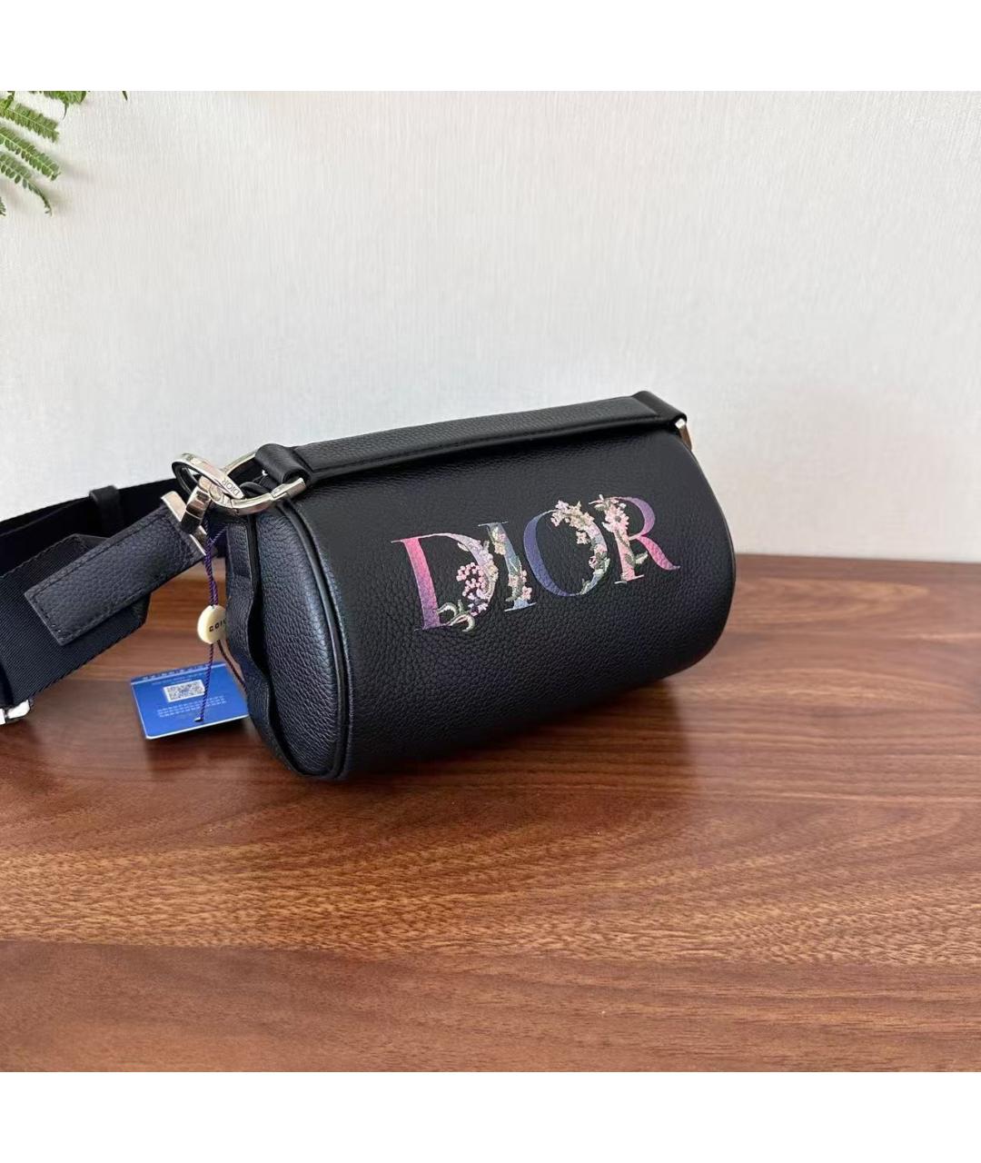 CHRISTIAN DIOR Черная кожаная сумка через плечо, фото 2