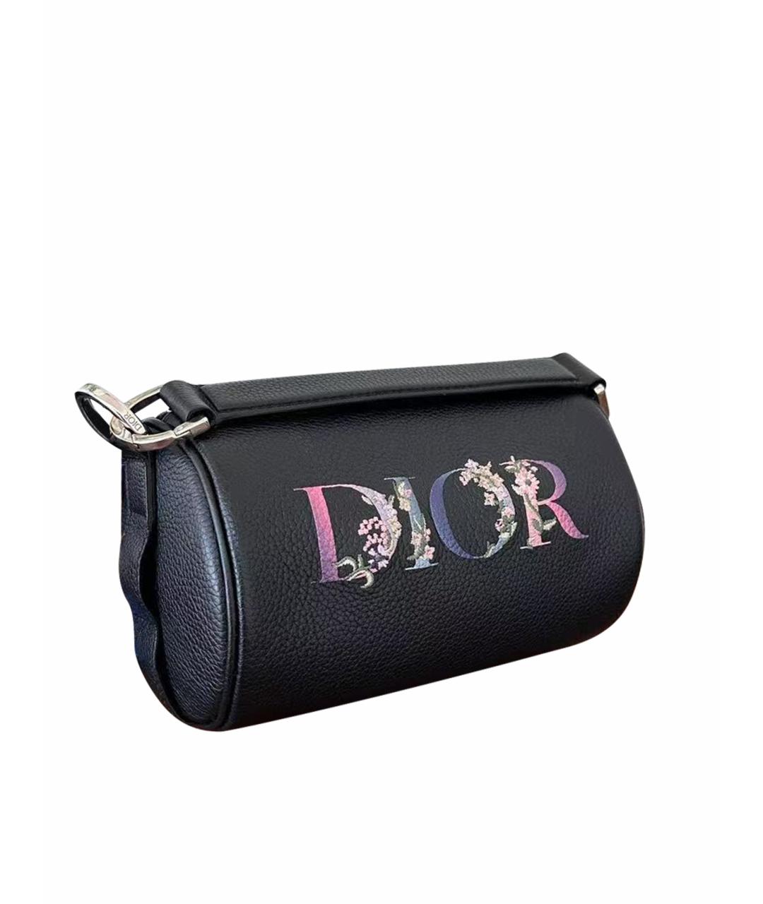 CHRISTIAN DIOR Черная кожаная сумка через плечо, фото 1