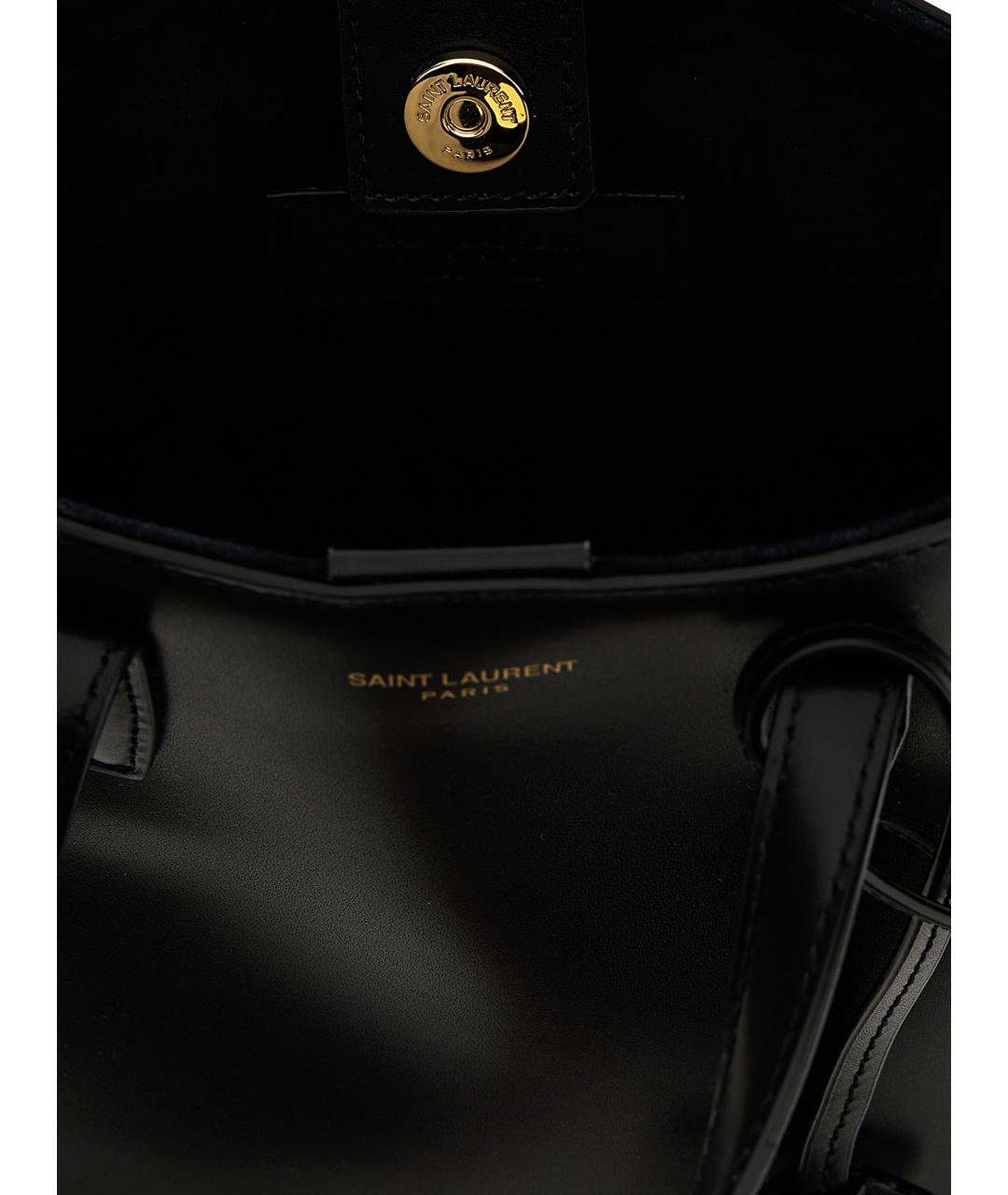SAINT LAURENT Черная кожаная сумка тоут, фото 4