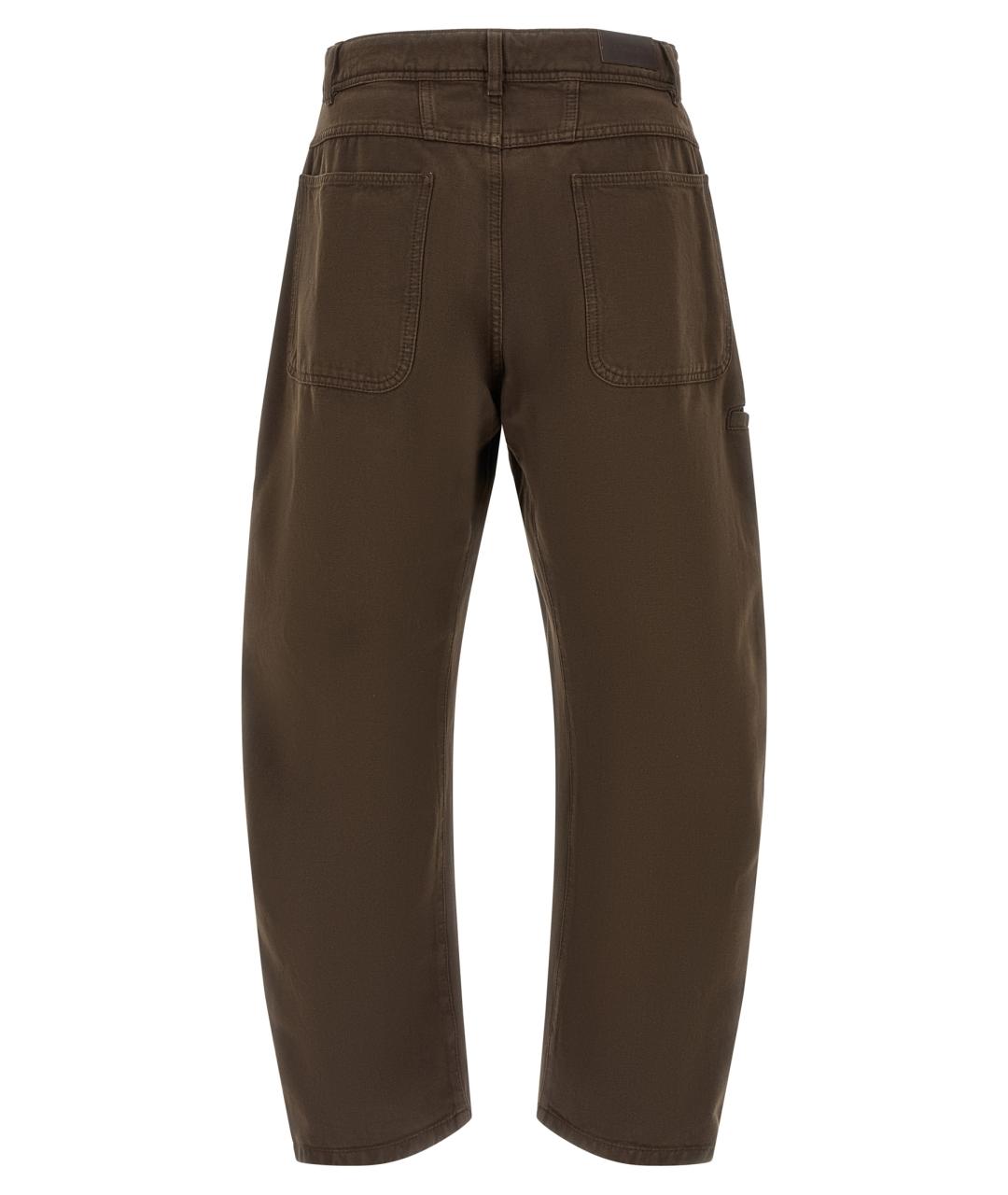 LEMAIRE Коричневые хлопковые повседневные брюки, фото 2