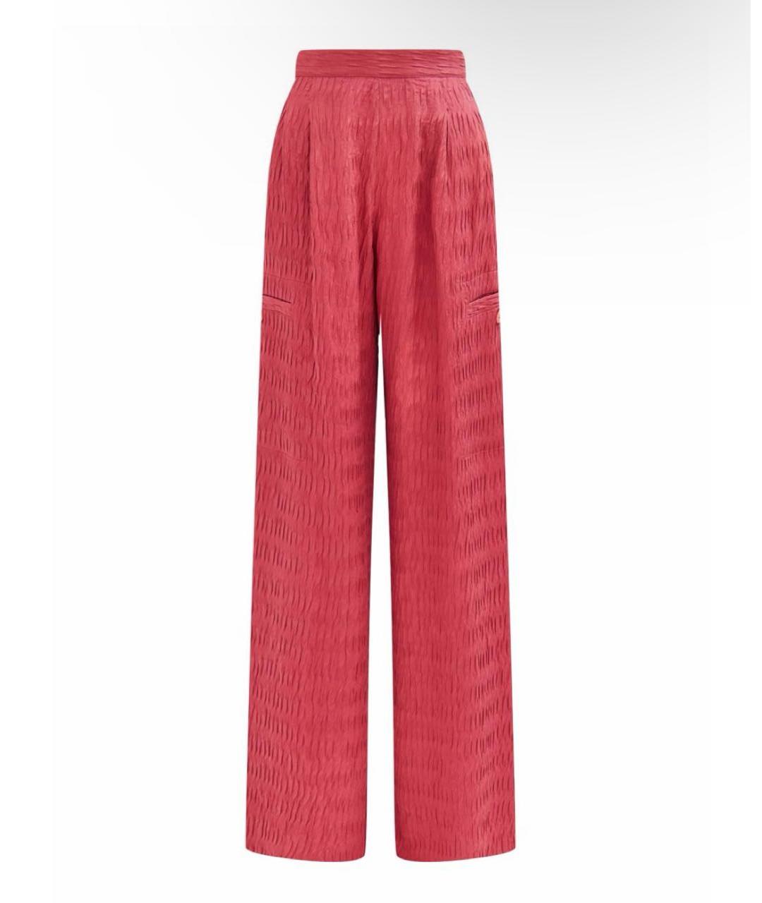 HERMES Розовые шелковые брюки широкие, фото 6