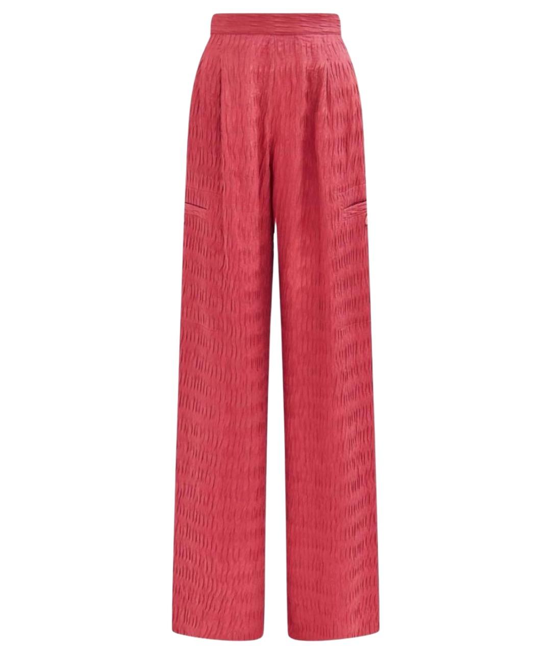 HERMES Розовые шелковые брюки широкие, фото 1